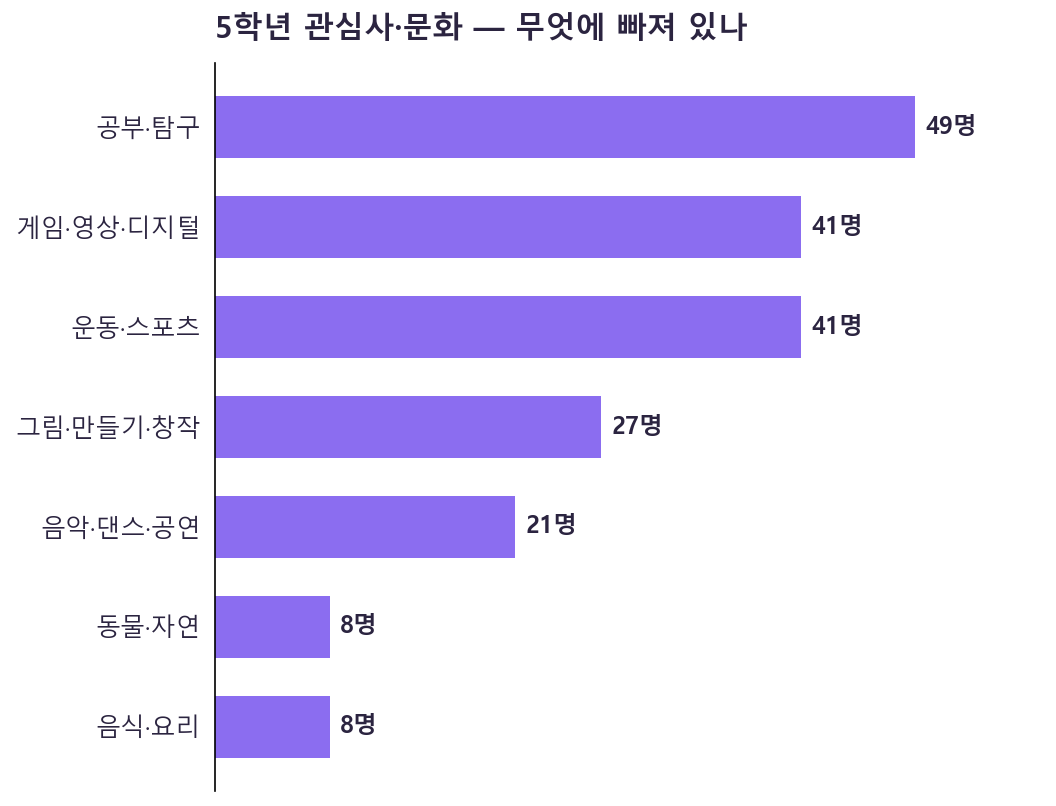 관심사 분포 차트
